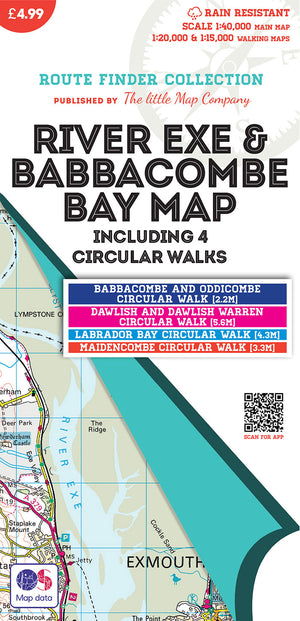 scan of River Exe & Babbacombe Bay Map including 4 Circular Walks