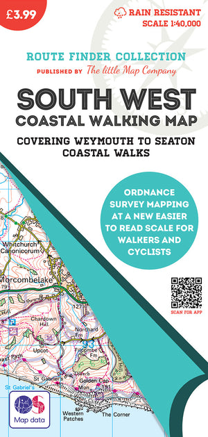 scan of Weymouth Walks to Seaton - South West Coastal Walking & Cycling Map walks
