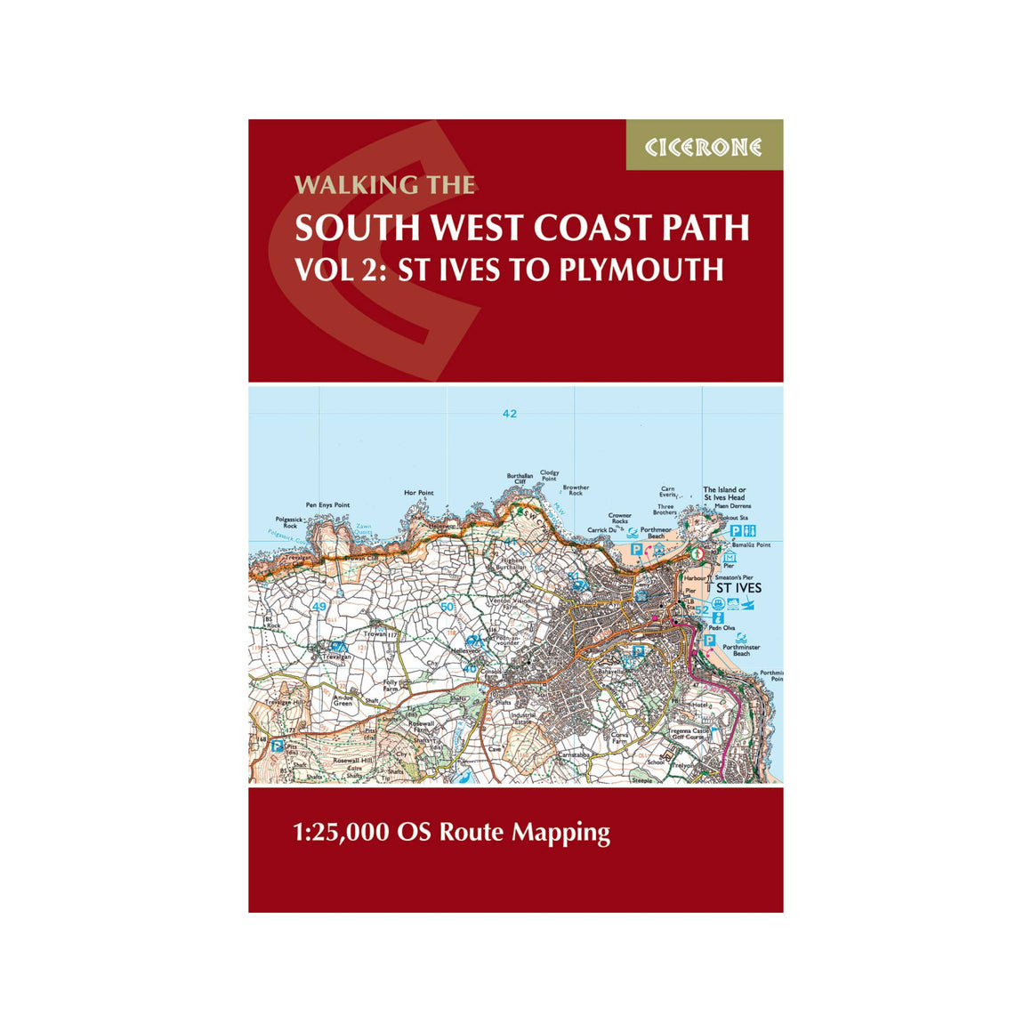 South West Coast Path Map - St Ives to Plymouth
