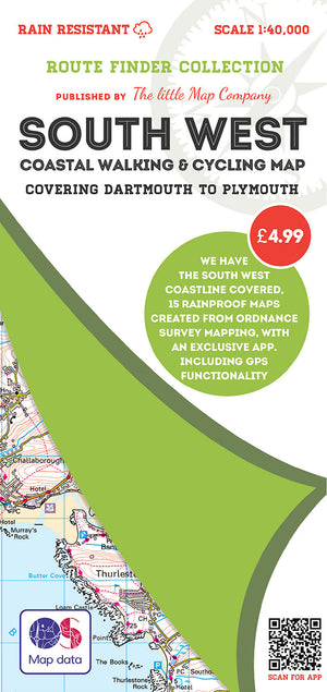 scan of Dartmouth Walks to Plymouth - South West Coastal Waking & Cycling Map