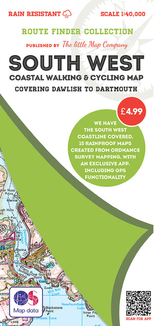 scan of Dawlish Map to Dartmouth - South West Coastal Waking & Cycling Map walks