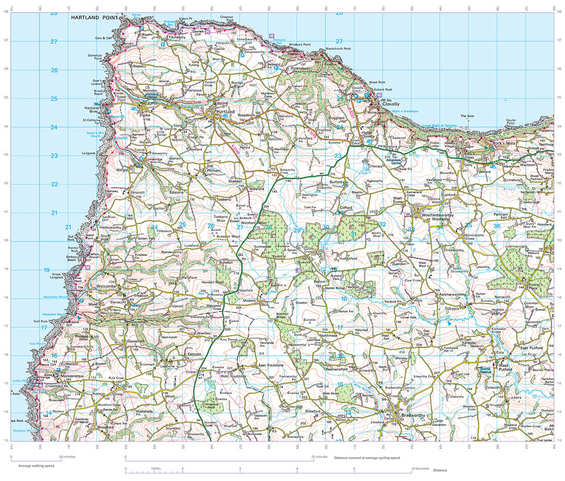 scanned image of Dizzard Point to Buck's Mills - Coastal Walking & Cycling Map front cover