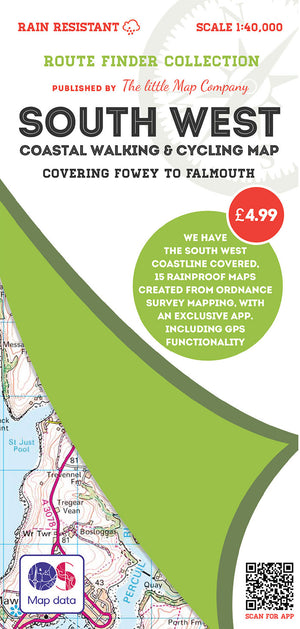 scan of Fowey Walks to Falmouth - South West Coastal Walking & Cycling Map trails