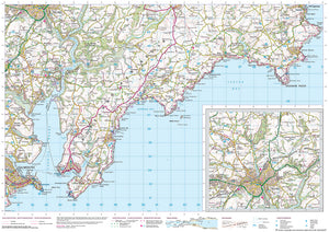 scanned image of Fowey Walks to Falmouth - South West Coastal Walking & Cycling Map