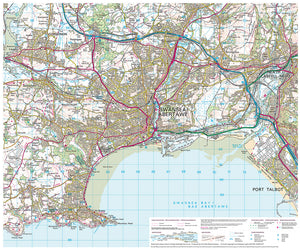 scan of The Gower Map Including Swansea and 4 Circular Walks