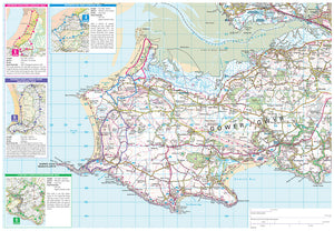scanned image of The Gower Including Swansea Map including 4 Circular Walks
