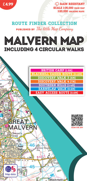 scanned image of Malvern walks map