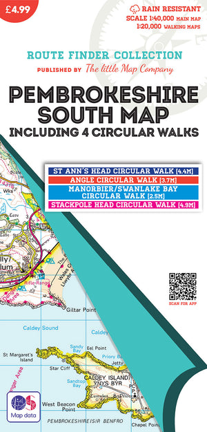 scan of Pembrokeshire South Map including 4 Circular Walks