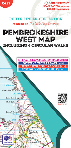 scan of Pembrokeshire West Map including 4 Circular Walks