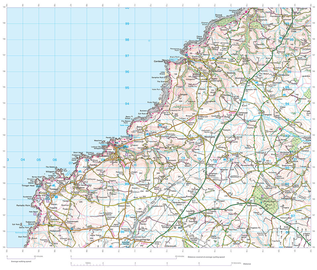 scanned image of Porthleven map