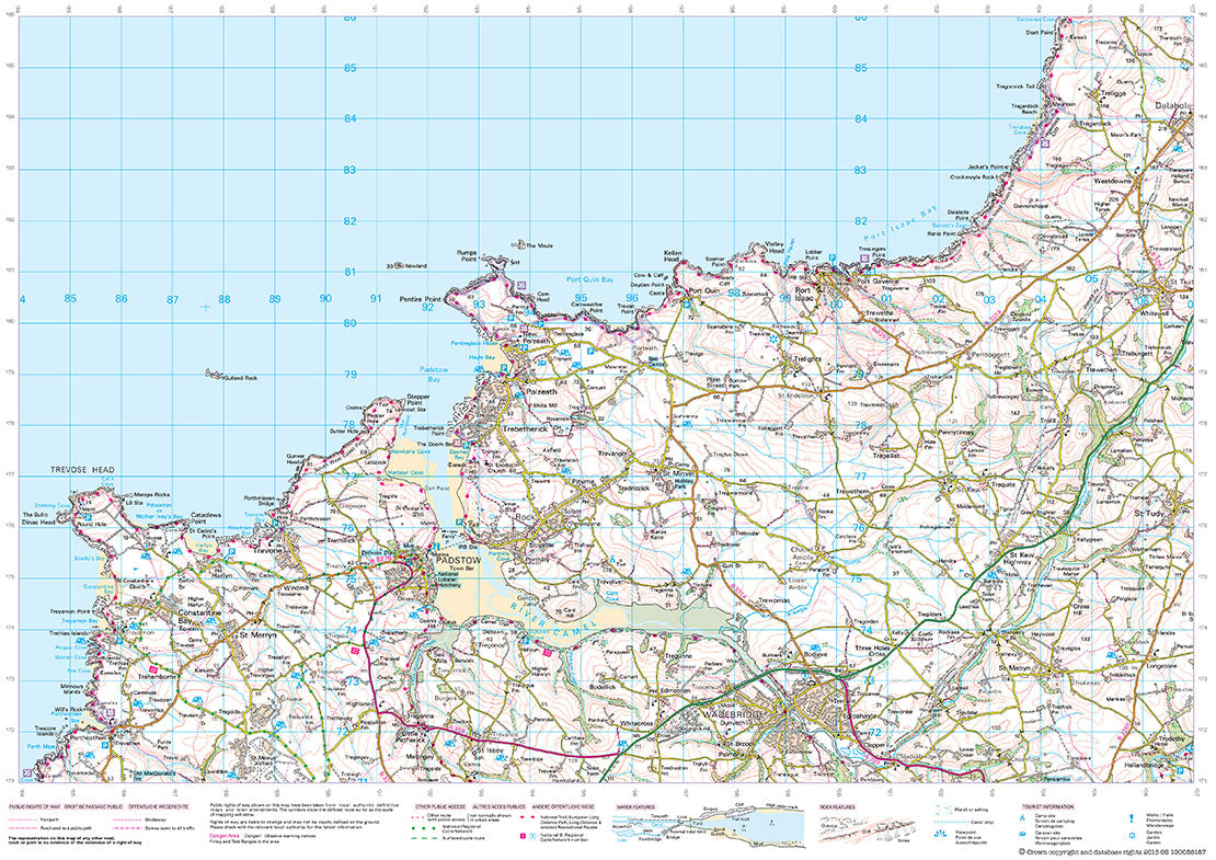 scanned image of Porthcothan to Dizzard Point - Coastal Walking & Cycling Map