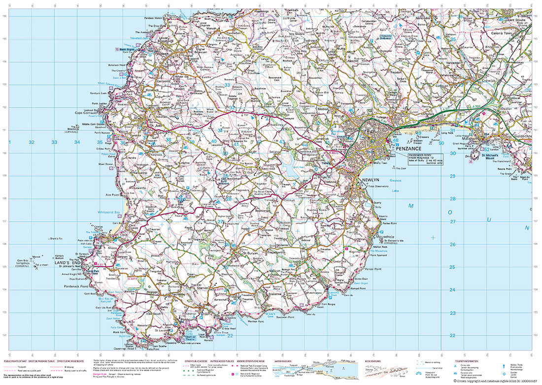scan of Porthleven Map to Trevowhan - Coastal Walking & Cycling Map trails