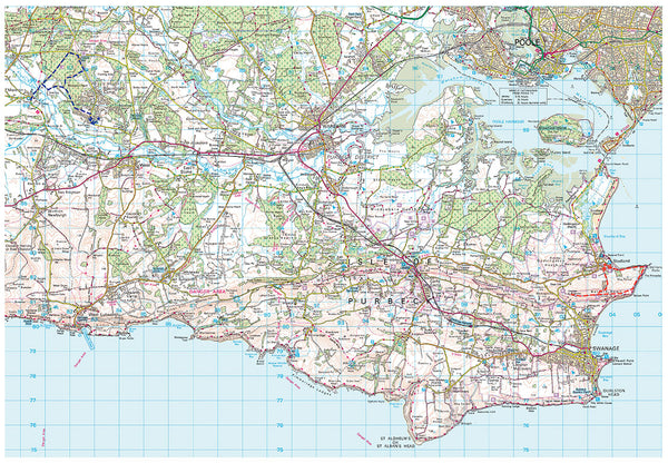 Purbeck Map including 4 Circular Walks | The Little Map Company