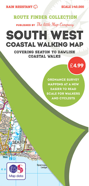 scan of Seaton Map to Dawlish - South West Coastal Walking Map walks