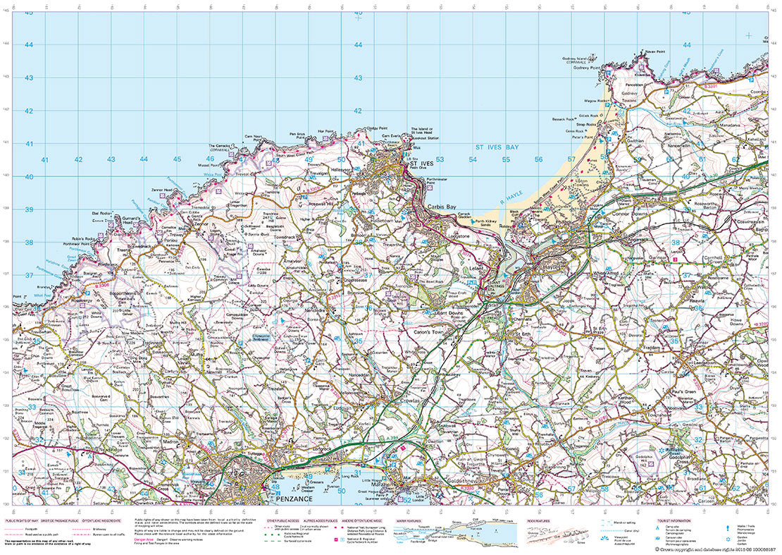 scanned image of Trevowhan to St Agnes - South West Coastal Walking & Cycling Map